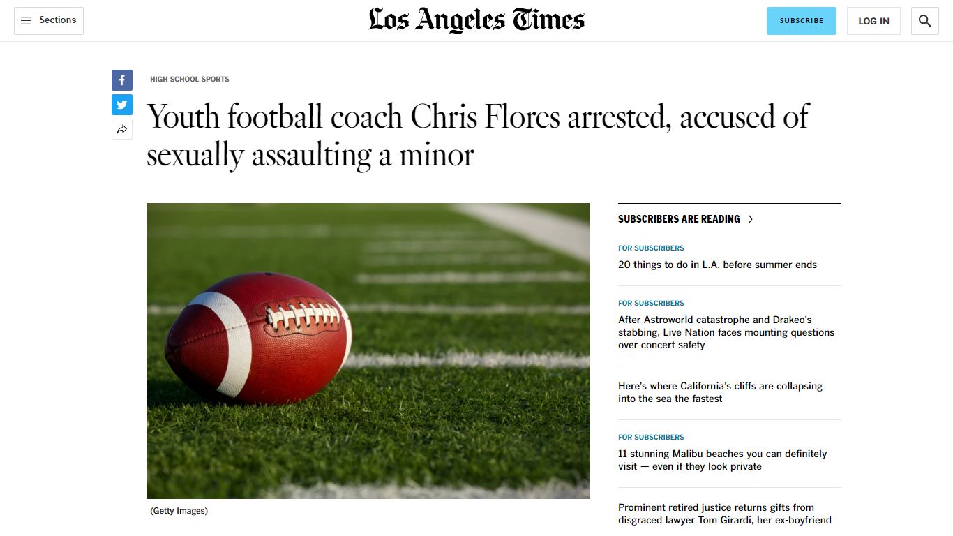 Youth coach arrested, accused of sexual assault by a minor - Los ...